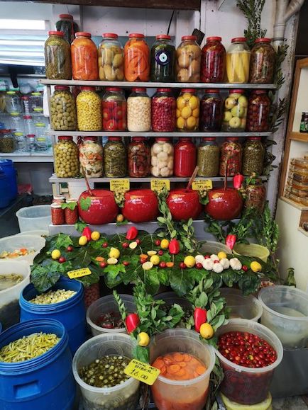 Pickles on display in the market, Izmir. Credit: Ronit Vered