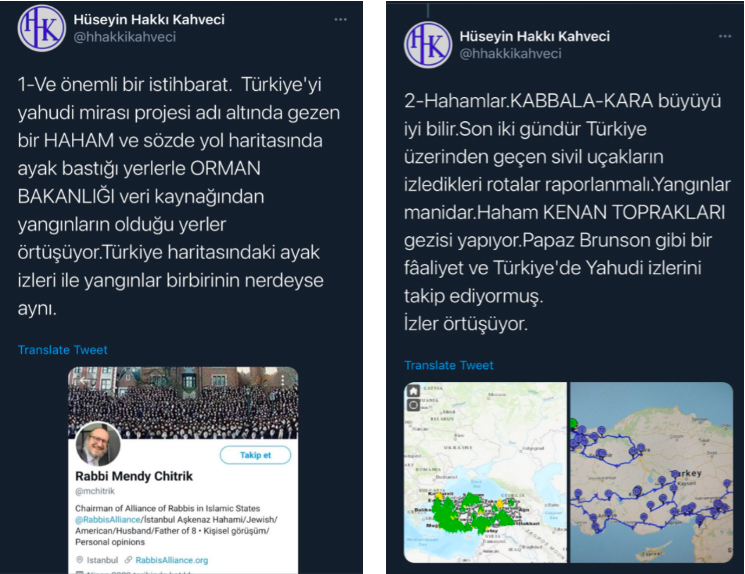 Hüseyin Hakk Kahveci's Twitter post