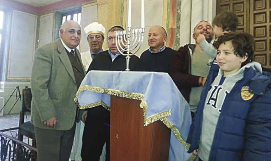 Hanukkah celebration at Edirne Synagogue after 40 years