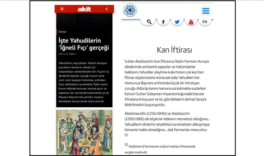 Middle Age Antisemitism from the Turkish Newspaper - Cont´d.