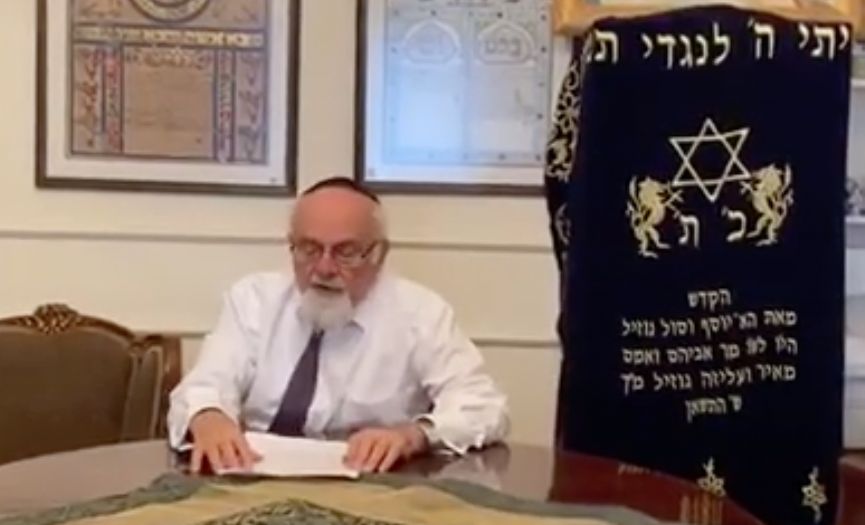 Chief Rabbi Isak Haleva Sent a Video Message About Coronavirus Epidemic