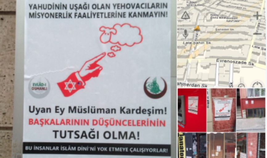 Street Anti-Semitism Anti-Semitic posters posted on the walls of Istanbuls Kurtulus and Ferikoy neighborhoods
