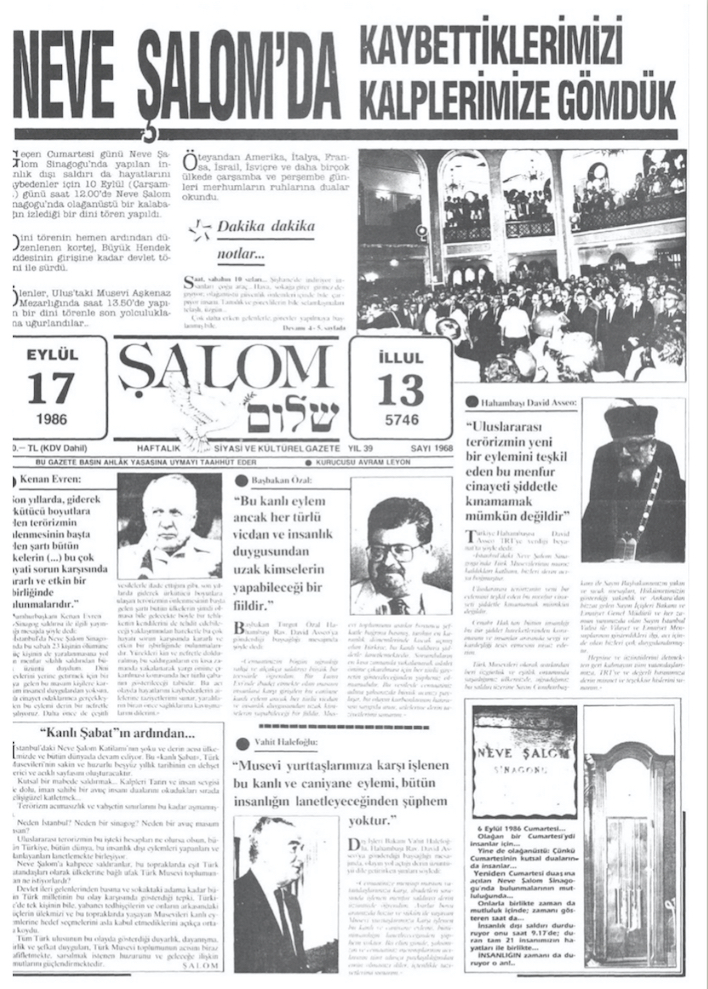 The special issue after the Neve Shalom Synagogue attack