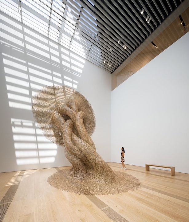 View of Tanabe Chikuunsai IV, bamboo installation, at OMM. Photo by Kengo Kuma and Associates. ©NAARO. Courtesy of the Odunpazari Modern Museum (OMM).