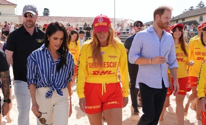 Prens Harry ve Meghan, Bondi kurtulanlar�yla bir araya geldi