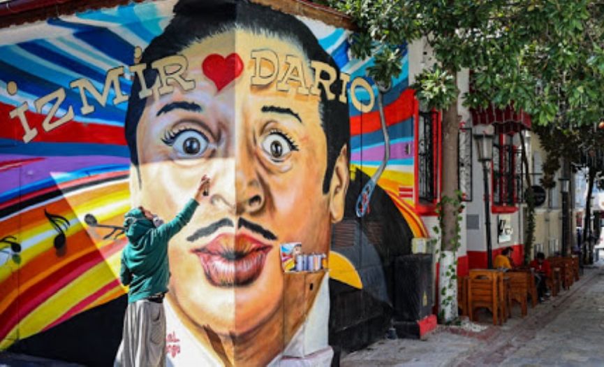 Dario Moreno Mural Painted in Izmir for His 100th Year Birth Anniversary